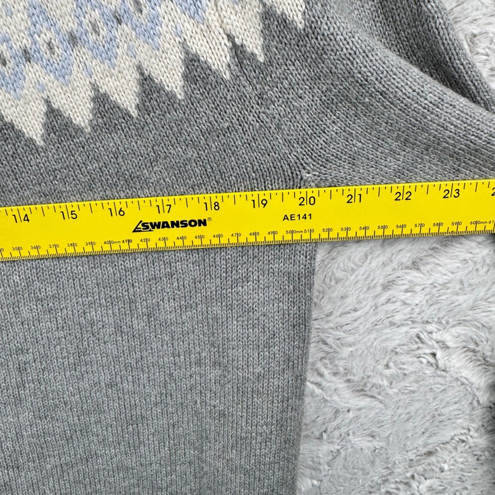 Banana‎ Republic Fair Isle Turtleneck Sweater Women Small Grey Blue Alpaca Blend - Picture 12 of 13